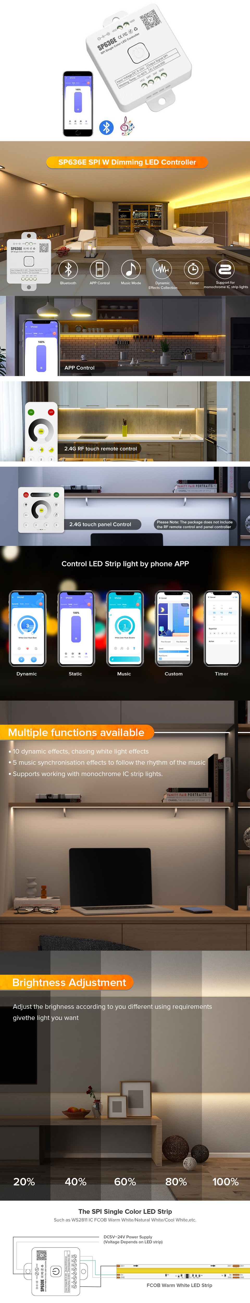 Dimmer Switch For Single-color Addressable LED Tapes