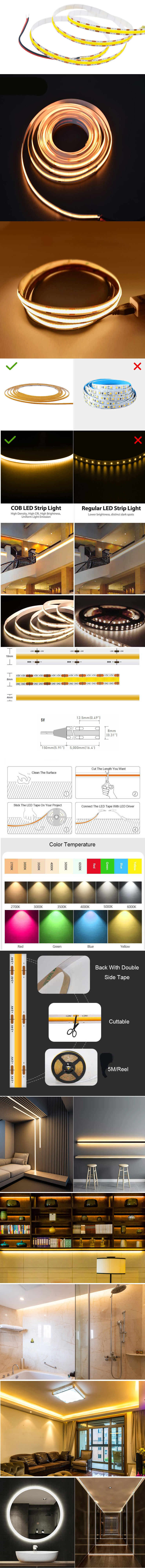 Natural White LED Strips COB