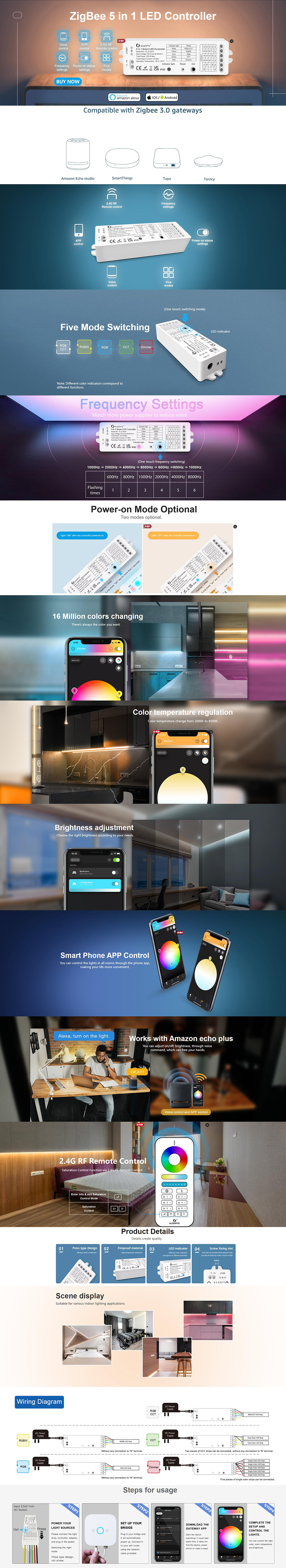 Gledopto GL-C-001P Zigbee RGB Controller