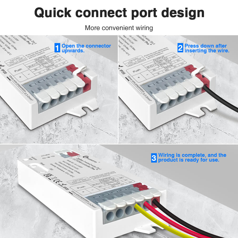 Connections for various types of LED strips