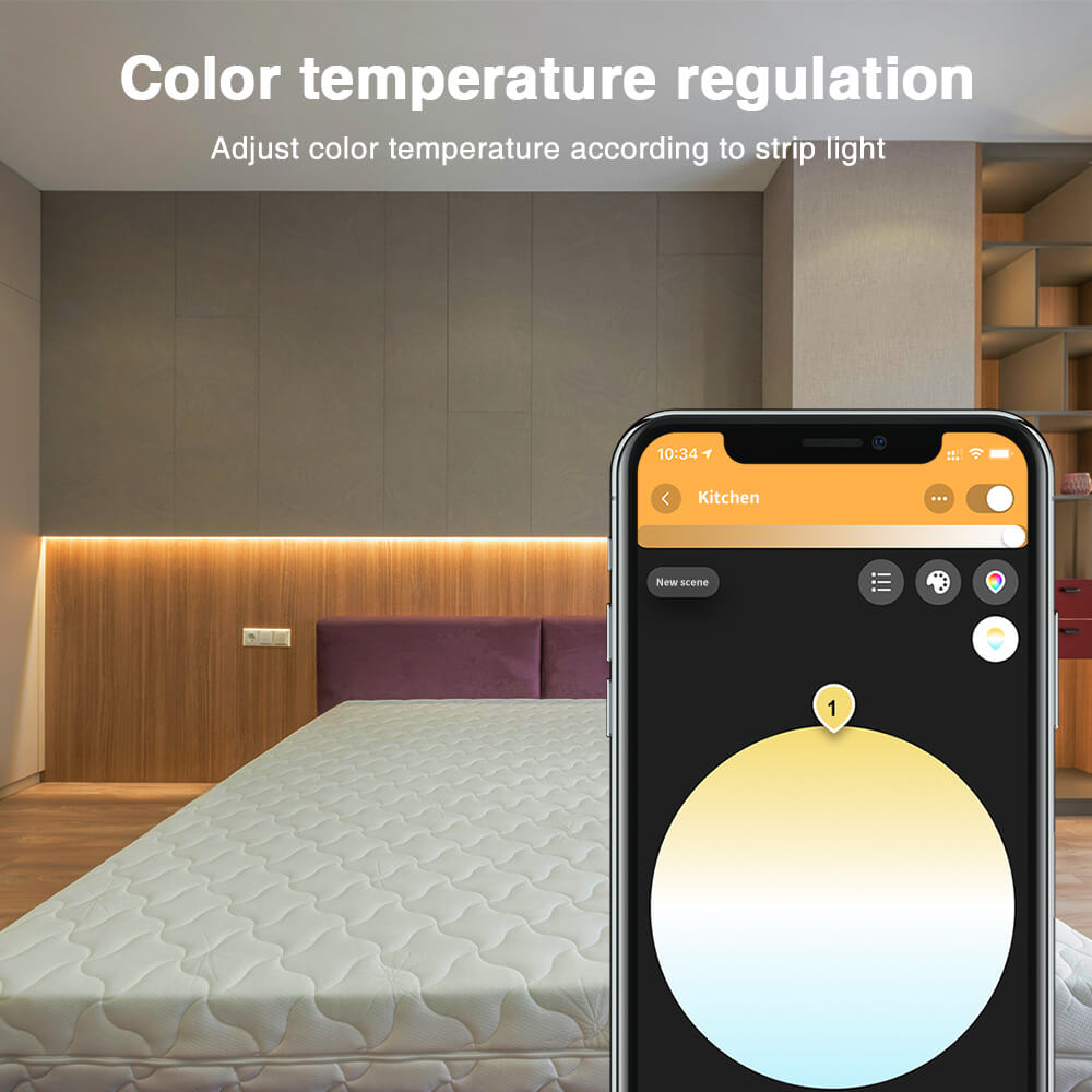 Easy to adjust the color temperature on the phone app