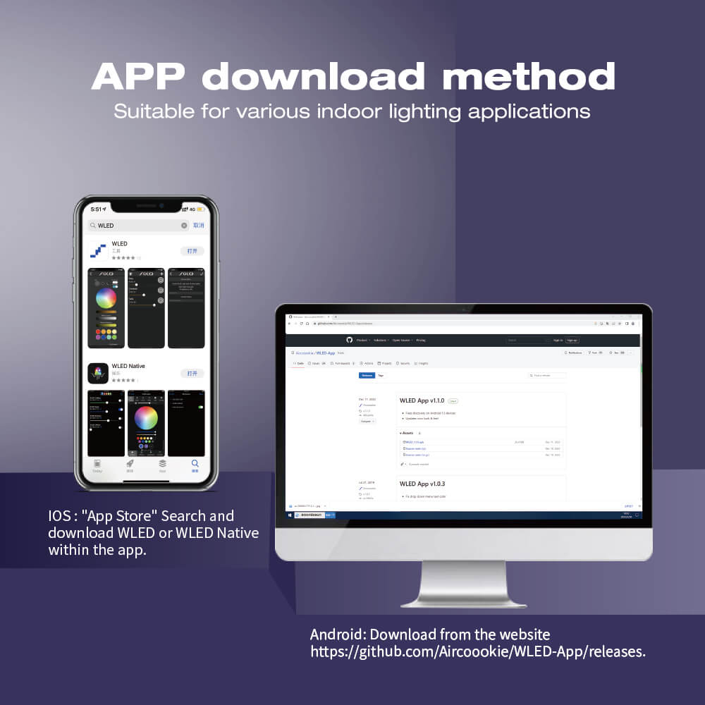 How to download app for WLED PWM light controller