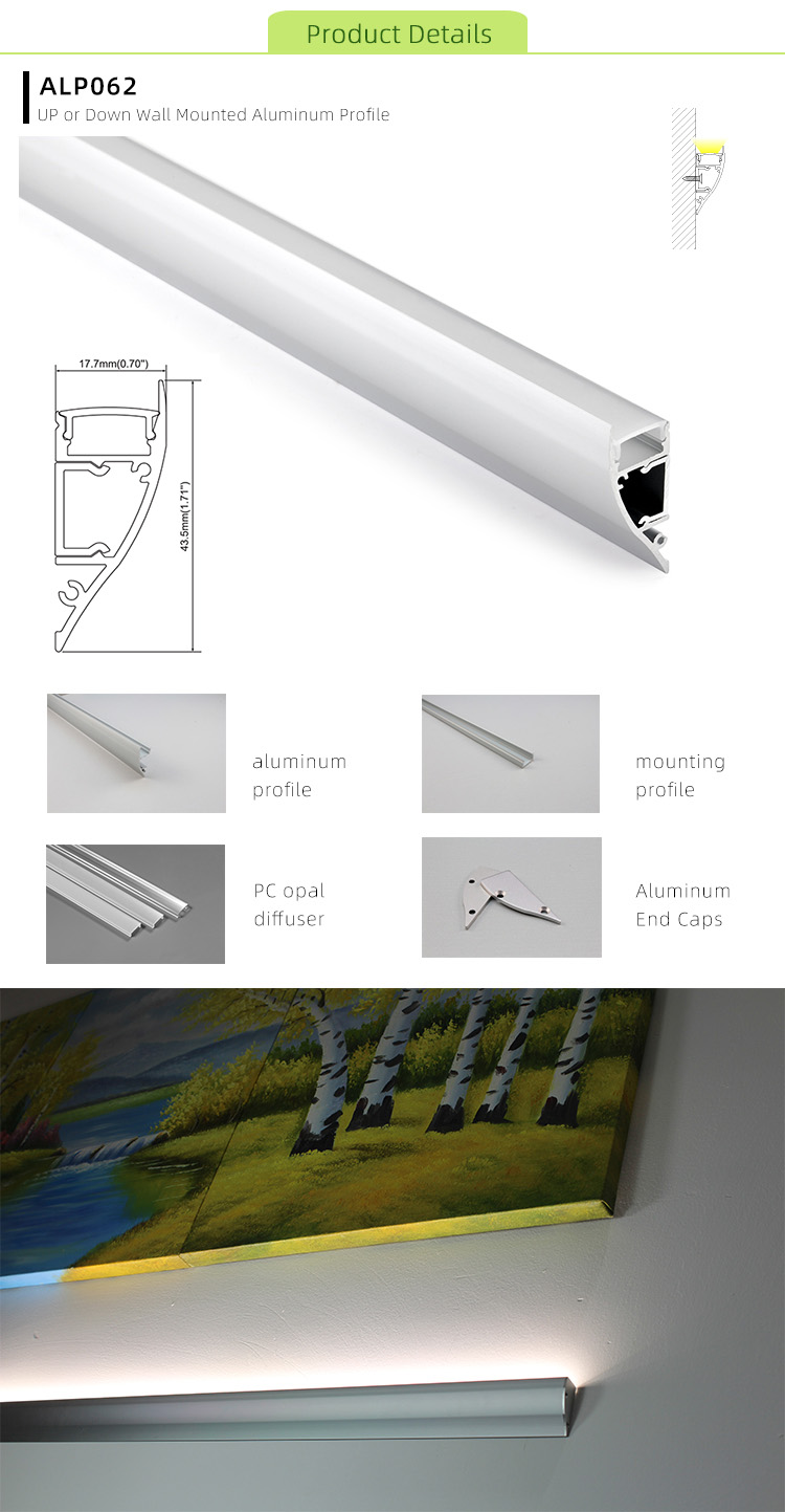 Aluminium profiles for indirect LED light upwards