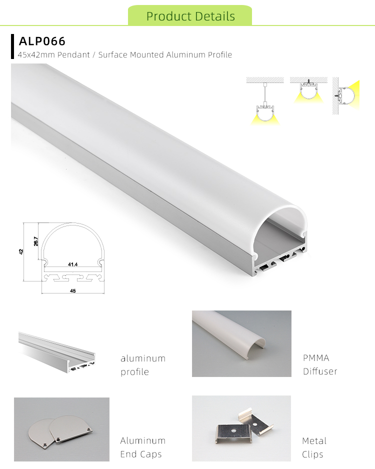 LED Strip Mounting Channel With 27mm Dropped Lens