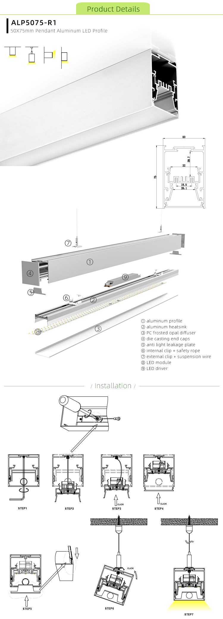 Deep Aluminum LED Channel
