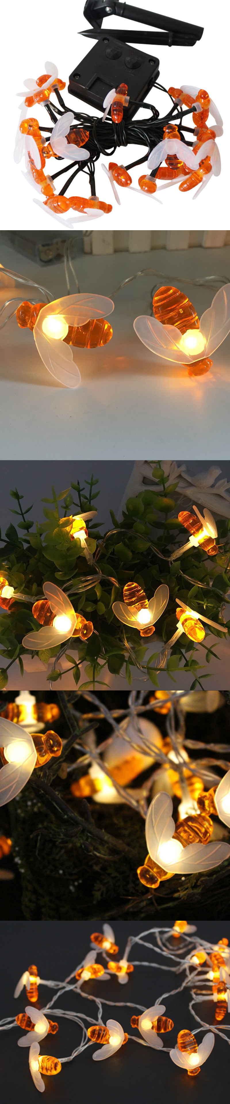 BEE Solar Waterproof LED Holiday String Lights