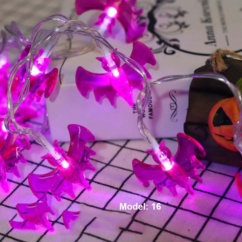 orange and purple halloween lights